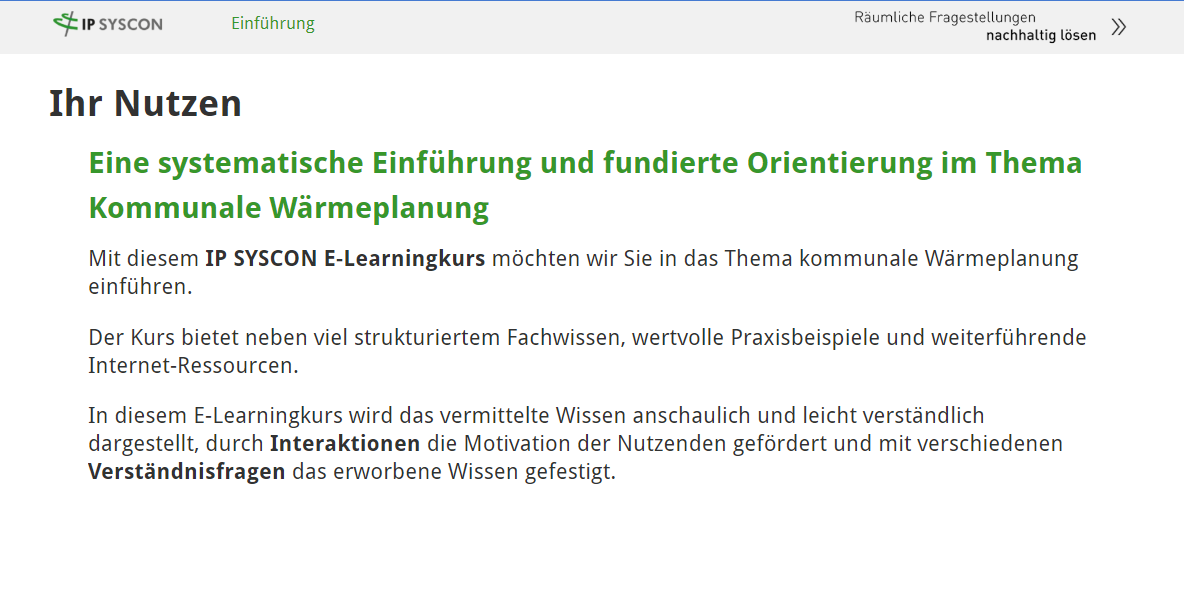 E-Learning Kommunale Wärmeplanung